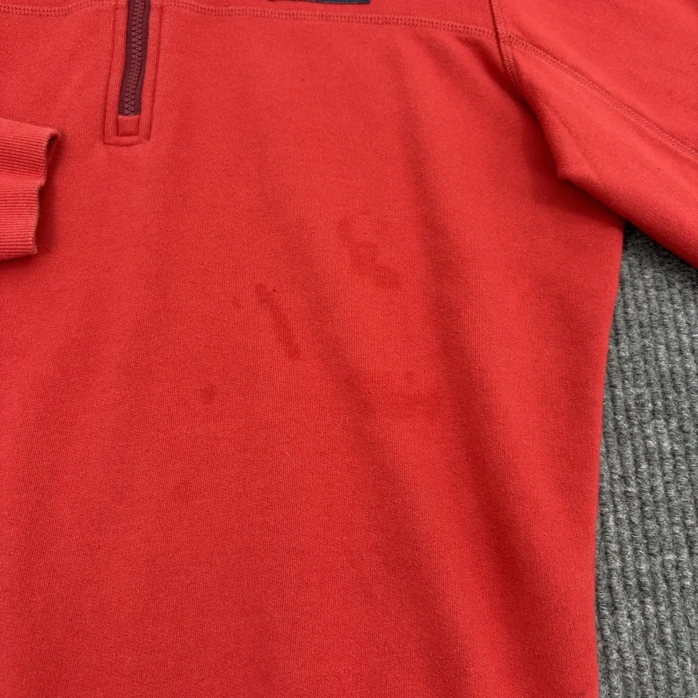 Vineyard Vines Pullover Mens S‎ Red Cotton Polyester Quarter Zip Preppy Casual